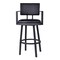 Armen Living Balboa 26" Counter Height Swivel Vintage Black Faux Leather and Metal Bar Stool with Arms LCBBARBABLVB26 - alternate 6